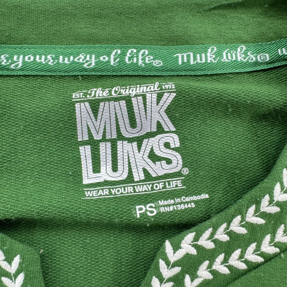 Muk Luks Green Matching Set [PS] Long Sleeve V‎ Neck Top Elastic Waist Pants